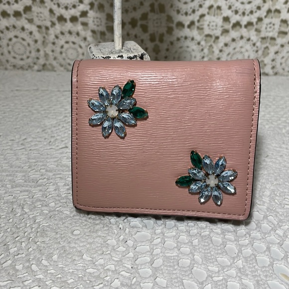 Aldo blush vegan leather compact wallet with jewels - Picture 1 of 7